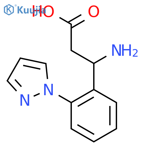 3-amino-3-2-(1H-pyrazol-1-yl)phenylpropanoic acid structure