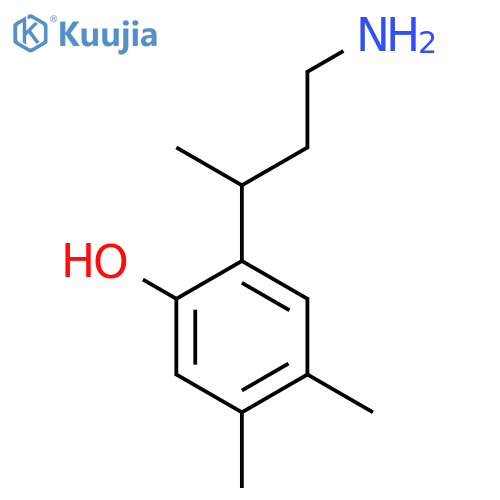 2-(4-aminobutan-2-yl)-4,5-dimethylphenol structure