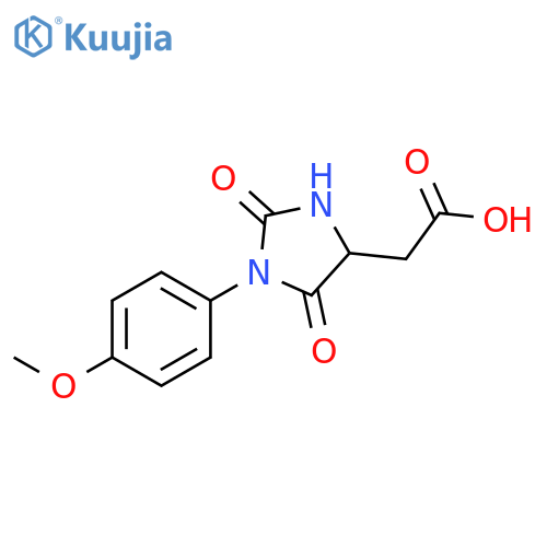 [1-(4-methoxyphenyl)-2,5-dioxoimidazolidin-4-yl]acetic acid structure