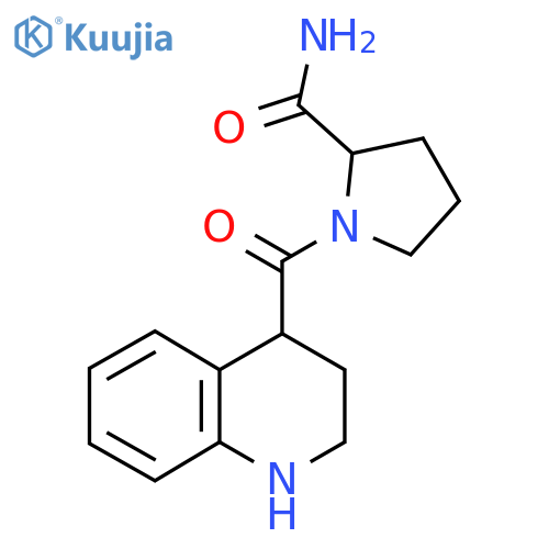 1-(1,2,3,4-Tetrahydroquinoline-4-carbonyl)pyrrolidine-2-carboxamide structure