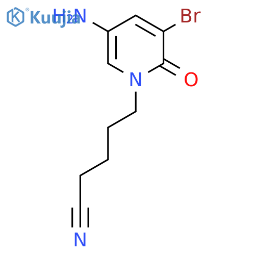 5-(5-amino-3-bromo-2-oxo-1,2-dihydropyridin-1-yl)pentanenitrile structure