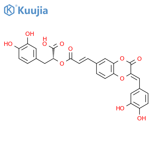 Benzenepropanoic acid, a-[[(2E)-3-[(2Z)-2-[(3,4-dihydroxyphenyl)methylene]-2,3-dihydro-3-oxo-1,4-benzodioxin-6-yl]-1-oxo-2-propen-1-yl]oxy]-3,4-dihydroxy-,(aR)- structure