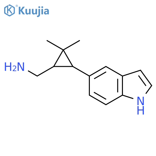 3-(1H-indol-5-yl)-2,2-dimethylcyclopropylmethanamine structure
