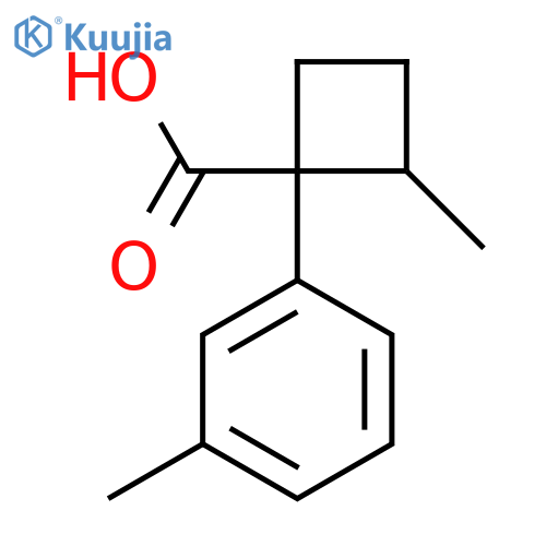 2-Methyl-1-(3-methylphenyl)cyclobutane-1-carboxylic acid structure