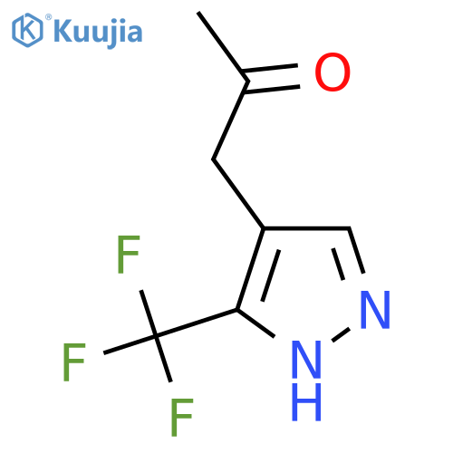 1-3-(trifluoromethyl)-1H-pyrazol-4-ylpropan-2-one structure