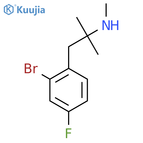 1-(2-bromo-4-fluorophenyl)-2-methylpropan-2-yl(methyl)amine structure