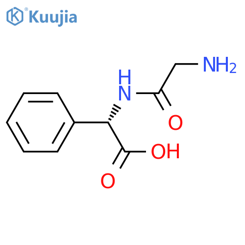 (2S)-2-(2-aminoacetamido)-2-phenylacetic acid structure
