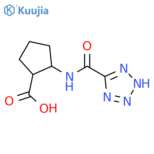 2-(1H-1,2,3,4-tetrazole-5-amido)cyclopentane-1-carboxylic acid, Mixture of diastereomers structure