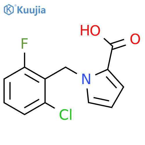 1-[(2-chloro-6-fluorophenyl)methyl]-1H-pyrrole-2-carboxylic acid structure