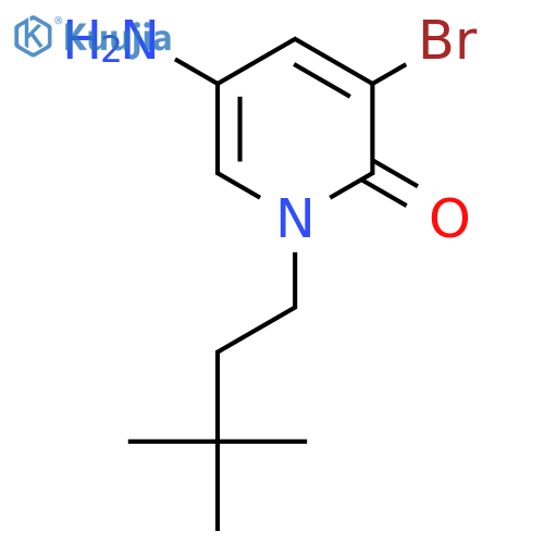 5-amino-3-bromo-1-(3,3-dimethylbutyl)-1,2-dihydropyridin-2-one structure