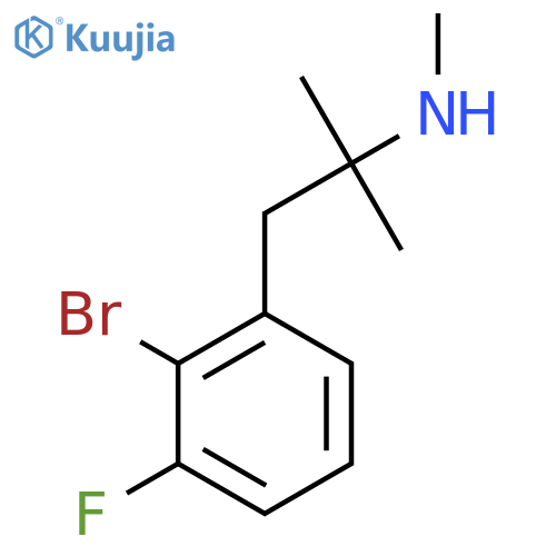 1-(2-bromo-3-fluorophenyl)-2-methylpropan-2-yl(methyl)amine structure