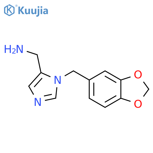 (1-(Benzo[d][1,3]dioxol-5-ylmethyl)-1H-imidazol-5-yl)methanamine structure