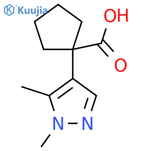 1-(1,5-dimethyl-1H-pyrazol-4-yl)cyclopentane-1-carboxylic acid structure