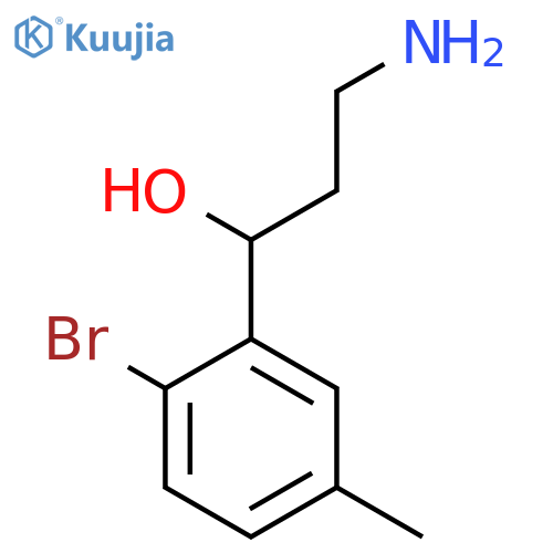 3-amino-1-(2-bromo-5-methylphenyl)propan-1-ol structure