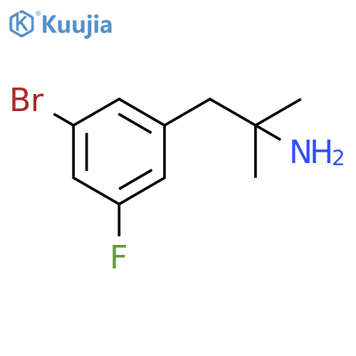 1-(3-bromo-5-fluorophenyl)-2-methylpropan-2-amine structure