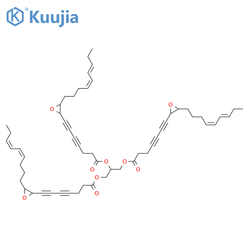 4,6-Heptadiynoic acid, 7-[(2R,3R)-3-[(4Z,6Z)-4,6-nonadienyl]oxiranyl]-, 1,2,3-propanetriyl ester, rel- (9CI) structure