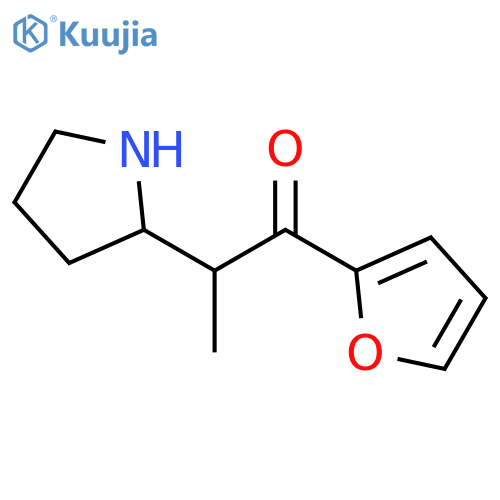 1-(furan-2-yl)-2-(pyrrolidin-2-yl)propan-1-one structure