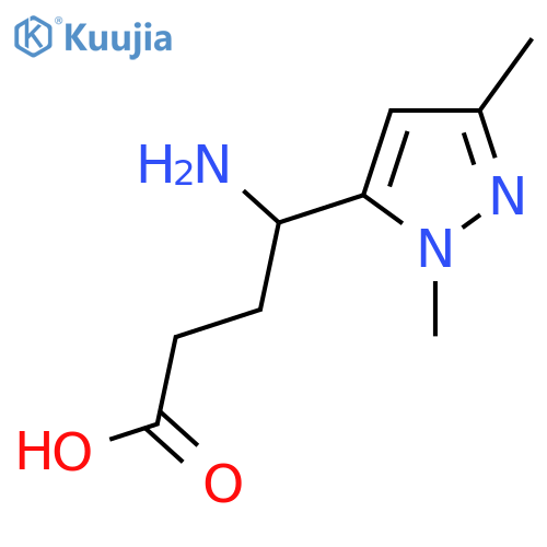 4-amino-4-(1,3-dimethyl-1H-pyrazol-5-yl)butanoic acid structure