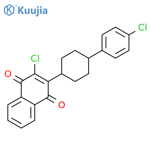 trans-2-Chloro-3-4-(4-chlorophenyl)cyclohexyl-1,4-naphthalenedione structure