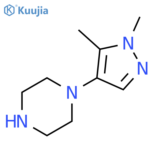 1-(1,5-dimethyl-1H-pyrazol-4-yl)piperazine structure