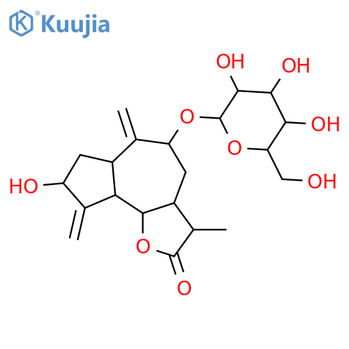 Azuleno[4,5-b]furan-2(3H)-one,5-(b-D-glucopyranosyloxy)decahydro-8-hydroxy-3-methyl-6,9-bis(methylene)-,(3S,3aS,5R,6aR,8S,9aR,9bS)- (9CI) structure