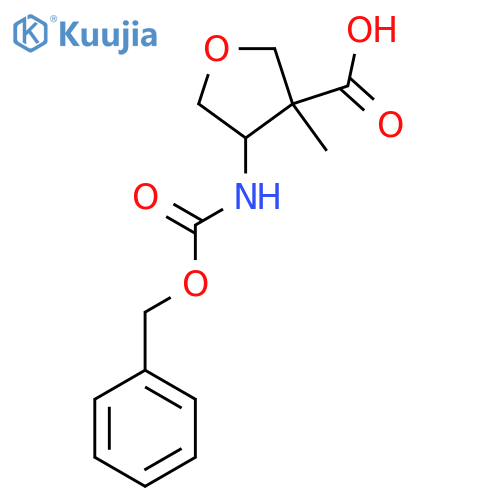 4-{[(Benzyloxy)carbonyl]amino}-3-methyloxolane-3-carboxylic acid structure