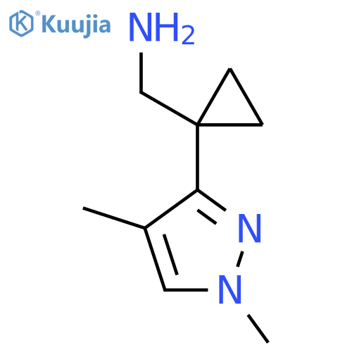 1-(1,4-dimethyl-1H-pyrazol-3-yl)cyclopropylmethanamine structure
