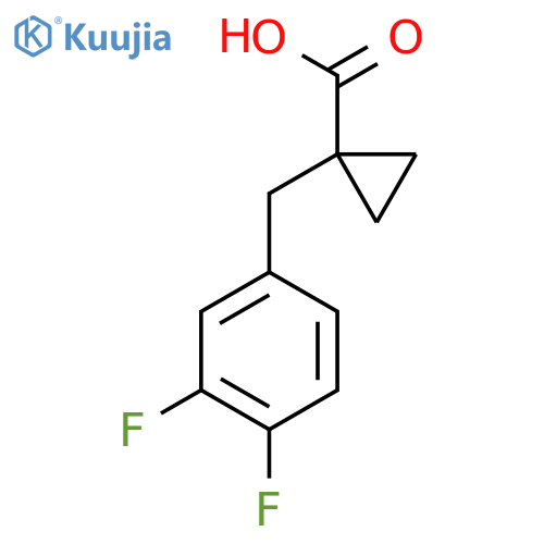 1-(3,4-difluorophenyl)methylcyclopropane-1-carboxylic acid structure