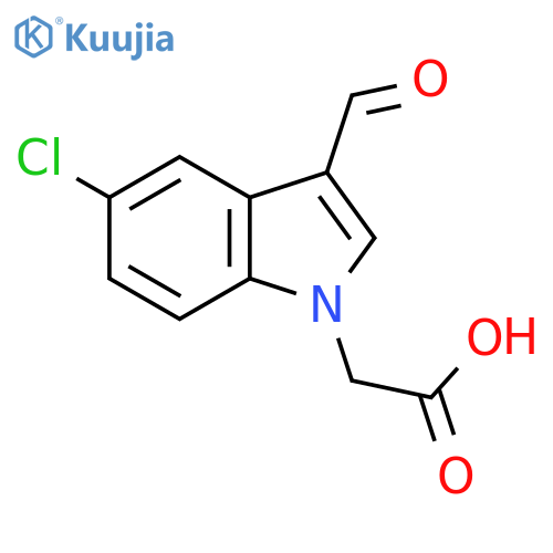 2-(5-chloro-3-formyl-1H-indol-1-yl)acetic acid structure