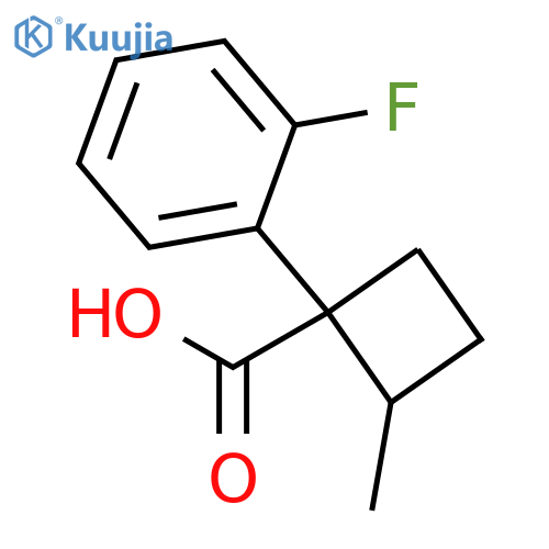 1-(2-fluorophenyl)-2-methylcyclobutane-1-carboxylic acid structure