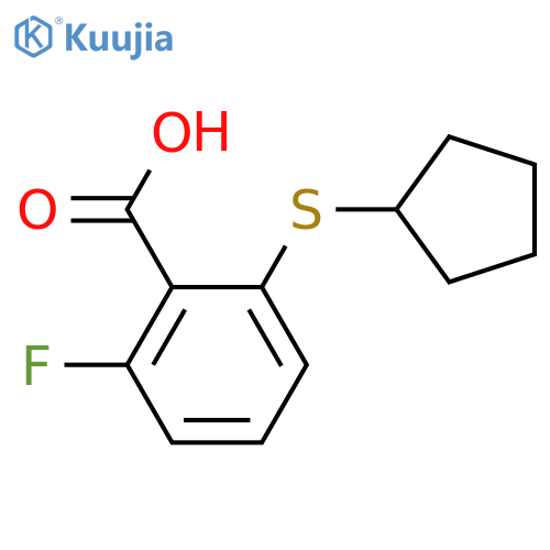 2-(cyclopentylsulfanyl)-6-fluorobenzoic acid structure