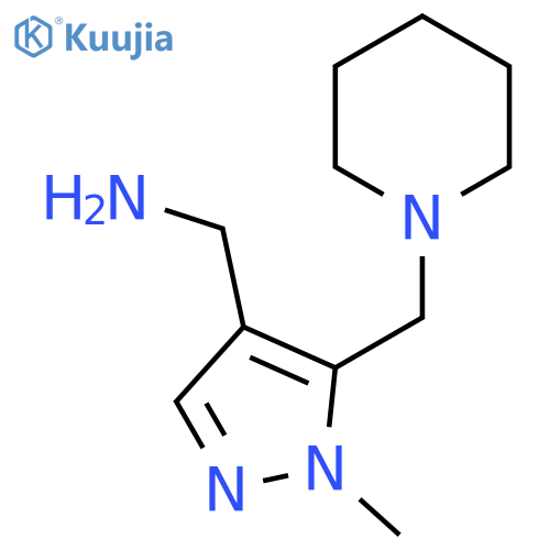 1-[1-methyl-5-(piperidin-1-ylmethyl)-1H-pyrazol-4-yl]methanamine structure