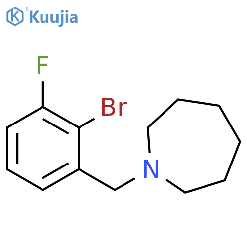 1-[(2-bromo-3-fluorophenyl)methyl]azepane structure