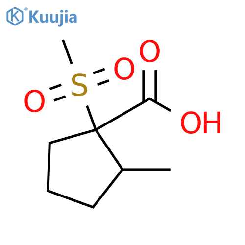 Cyclopentanecarboxylic acid, 2-methyl-1-(methylsulfonyl)- structure