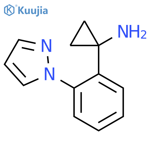 1-2-(1H-pyrazol-1-yl)phenylcyclopropan-1-amine structure