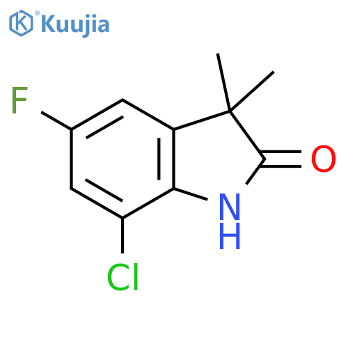 2H-Indol-2-one, 7-chloro-5-fluoro-1,3-dihydro-3,3-dimethyl- structure