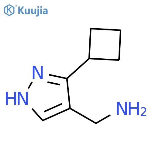 (3-cyclobutyl-1H-pyrazol-4-yl)methanamine structure