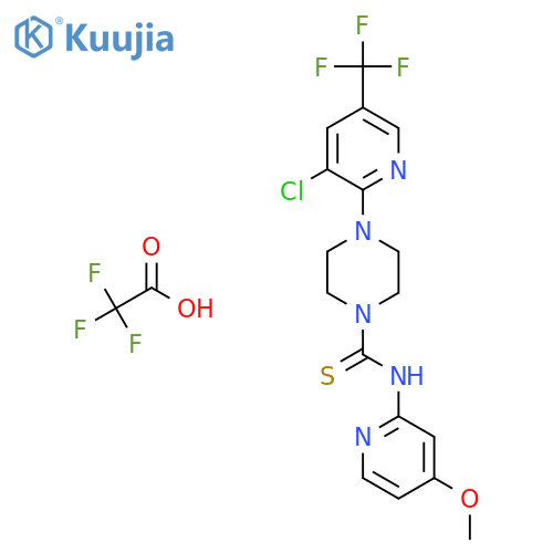 4-(3-chloro-5-(trifluoromethyl)pyridin-2-yl)-N-(4-methoxypyridin-2-yl)piperazine-1-carbothioamide trifluoroacetate structure