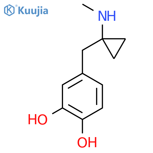 4-{1-(methylamino)cyclopropylmethyl}benzene-1,2-diol structure