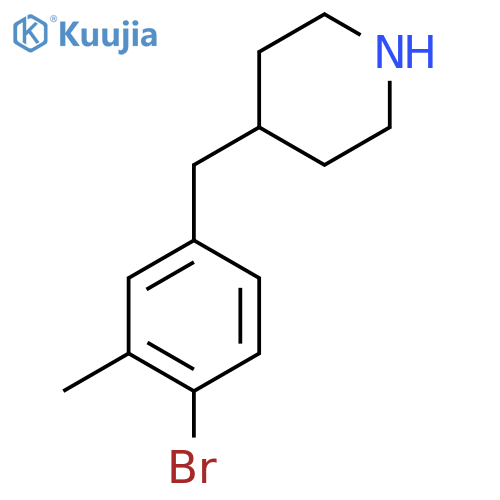 4-(4-bromo-3-methylphenyl)methylpiperidine structure