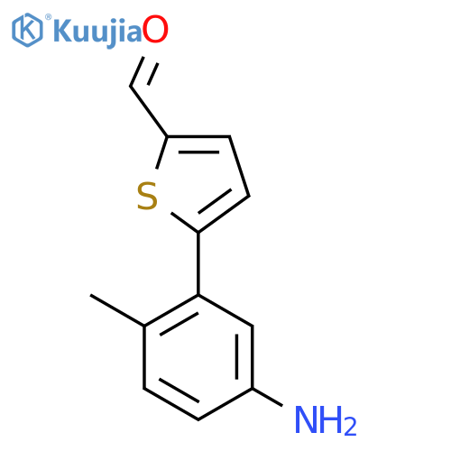 5-(5-amino-2-methylphenyl)thiophene-2-carbaldehyde structure