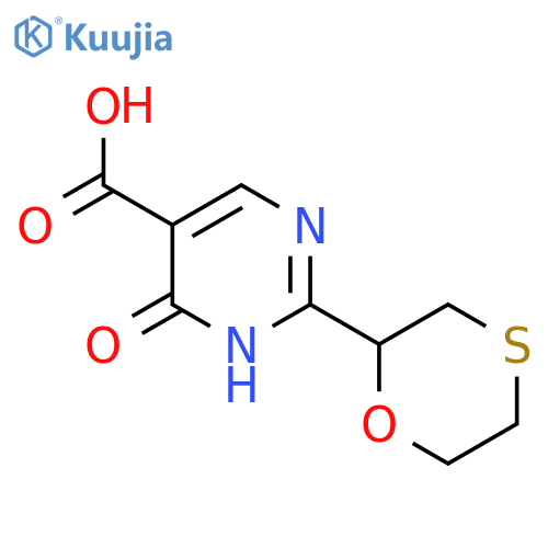 2-(1,4-oxathian-2-yl)-6-oxo-1H-pyrimidine-5-carboxylic acid structure