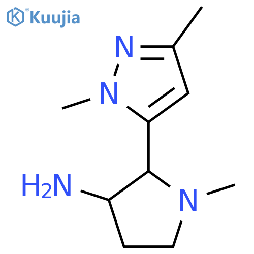 2-(1,3-dimethyl-1H-pyrazol-5-yl)-1-methylpyrrolidin-3-amine structure
