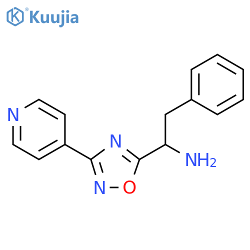 2-phenyl-1-3-(pyridin-4-yl)-1,2,4-oxadiazol-5-ylethan-1-amine structure