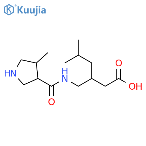 5-methyl-3-{(4-methylpyrrolidin-3-yl)formamidomethyl}hexanoic acid structure