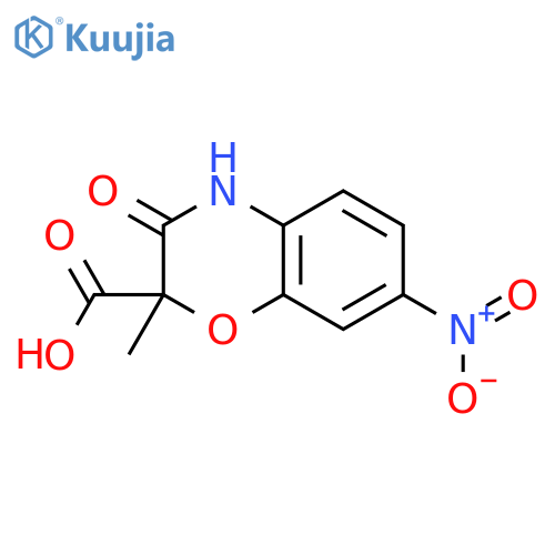 2-Methyl-7-nitro-3-oxo-3,4-dihydro-2H-1,4-benzoxazine-2-carboxylic acid structure