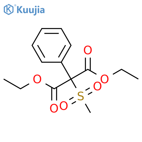 Propanedioic acid, 2-(methylsulfonyl)-2-phenyl-, 1,3-diethyl ester structure