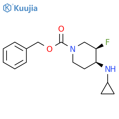 (3S,4R)-benzyl 4-(cyclopropylamino)-3-fluoropiperidine-1-carboxylate structure