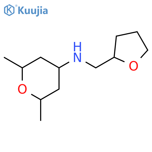 2,6-dimethyl-N-(oxolan-2-yl)methyloxan-4-amine structure