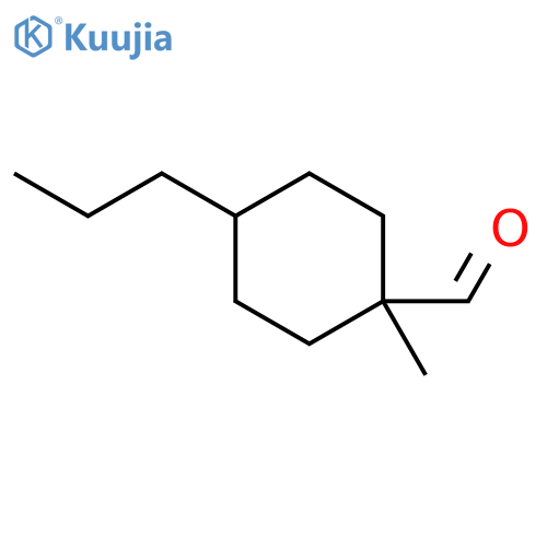 1-methyl-4-propylcyclohexane-1-carbaldehyde structure